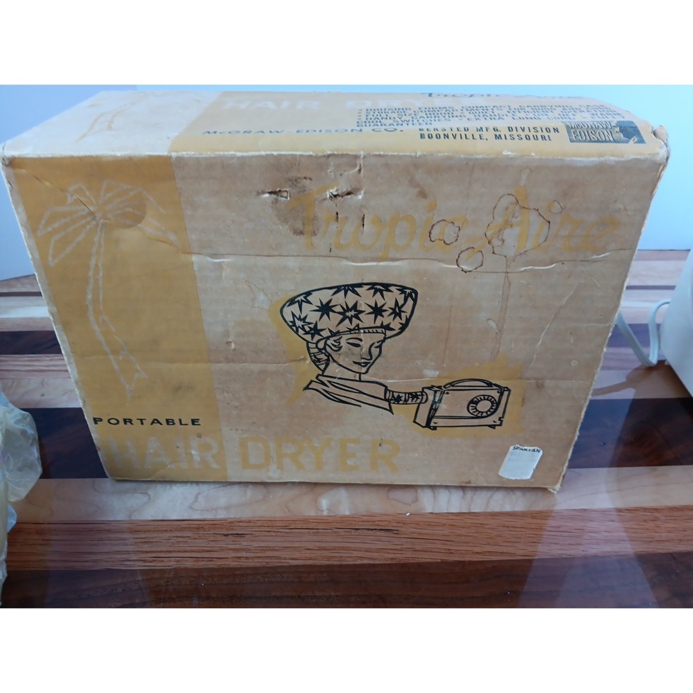 VTG Tropic Aire Portable Hair Dryer In Case With Soft Bonnet Hood WORKS! 38116 - Picture 14 of 16